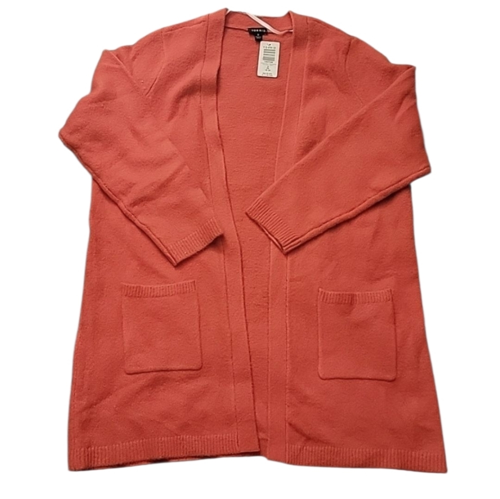 Torrid Plus Size Orange Open Front Cardigan Size 2X